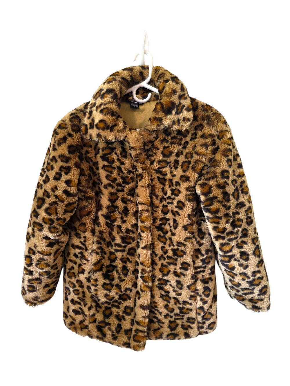 Babydoll Clothing Brand Girls Youth Leopard Cheetah Faux Fur Coat Size 16